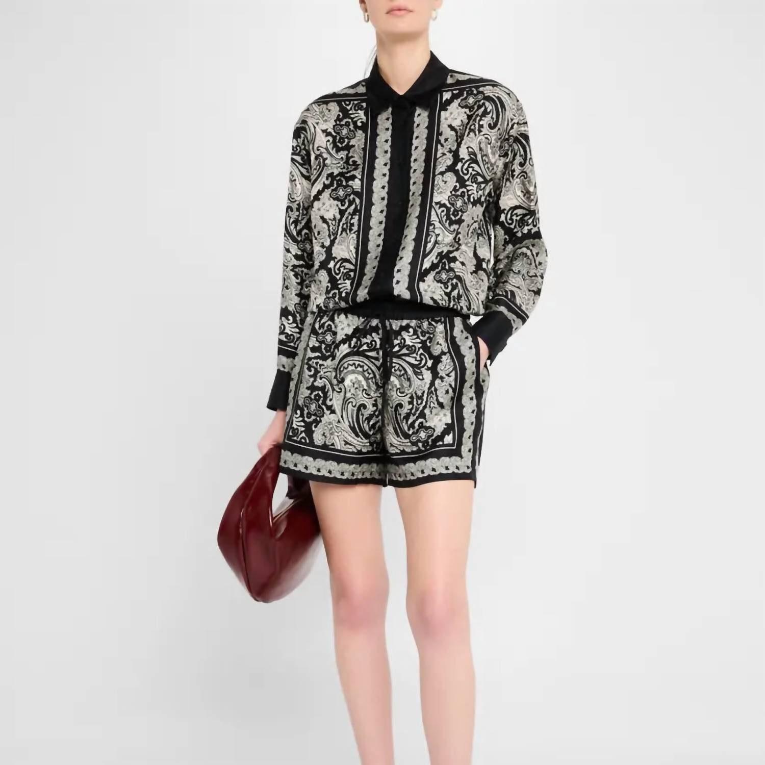 Nili Lotan - Alfie Long Sleeve Printed Shirt