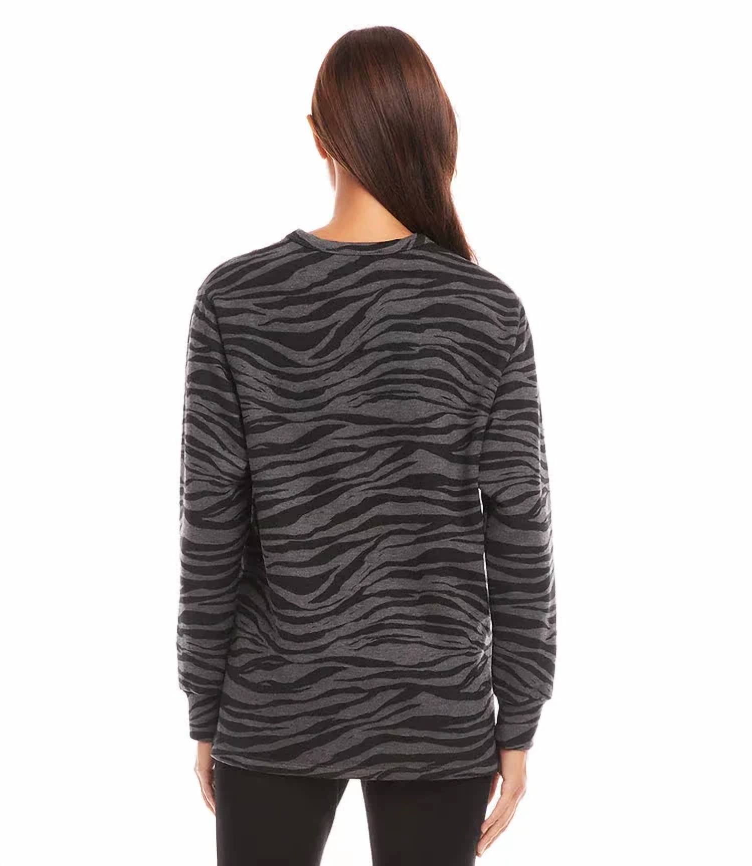 Karen Kane - Ayla Animal Print Long Sleeve V-neck Sweatshirt