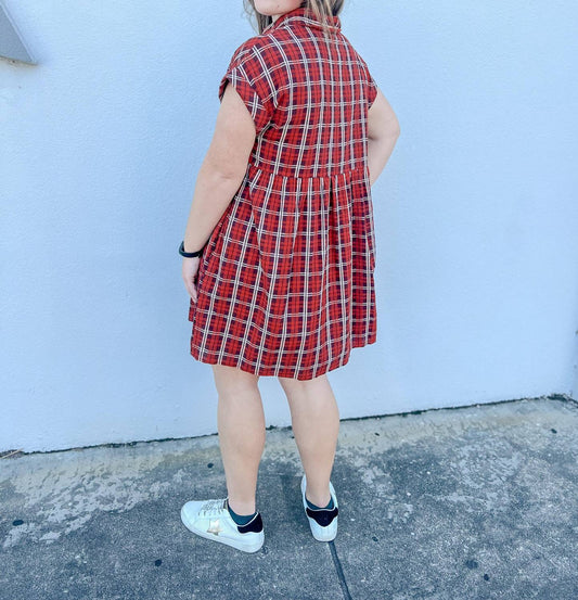 Entro - Classic Charm Plaid Mini Dress