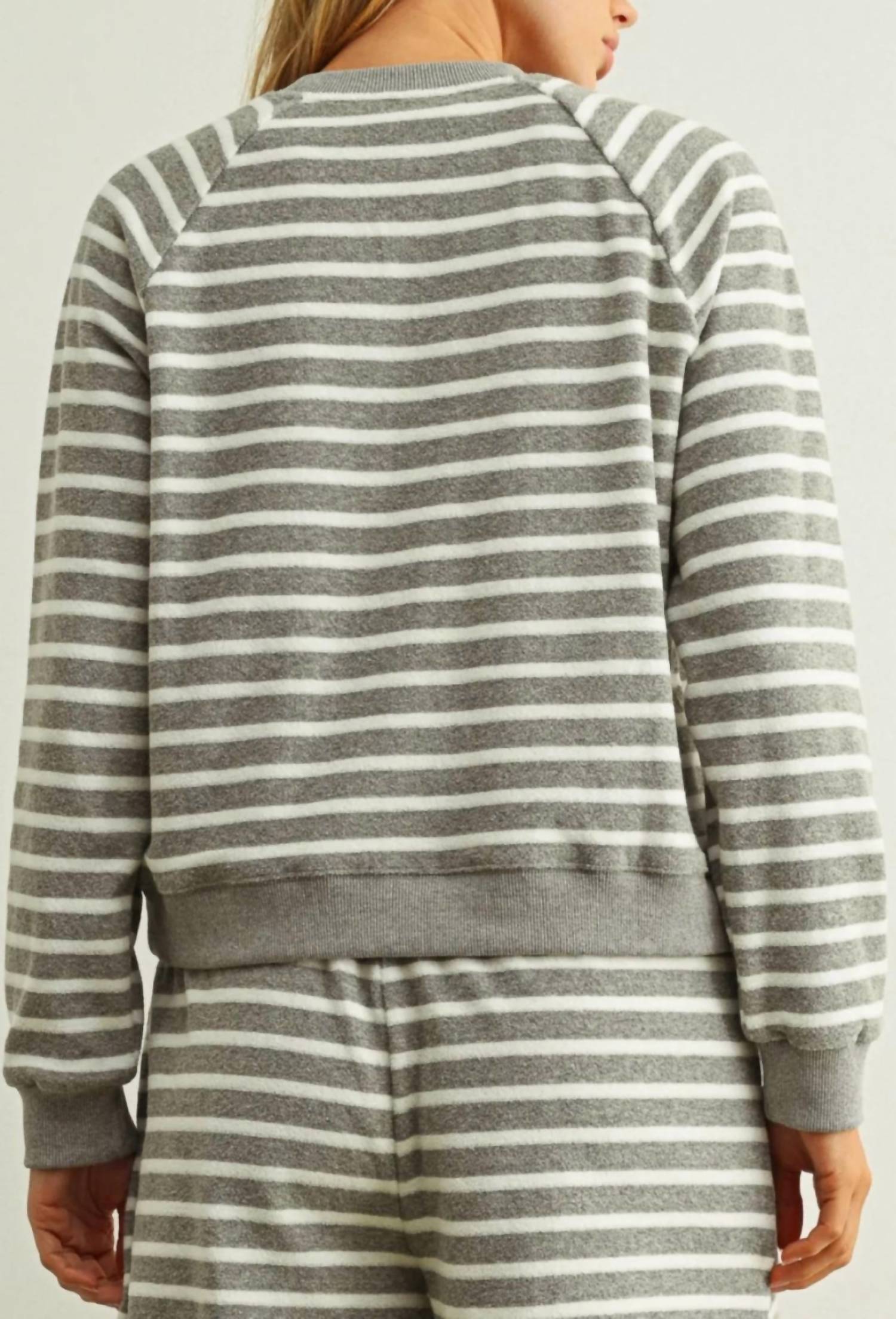 Miou Muse - Striped Terry Top And Shorts Set