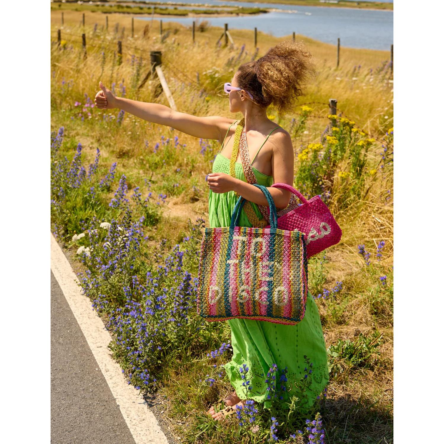 The Jacksons - Women's Multi Stripe Jute Bag