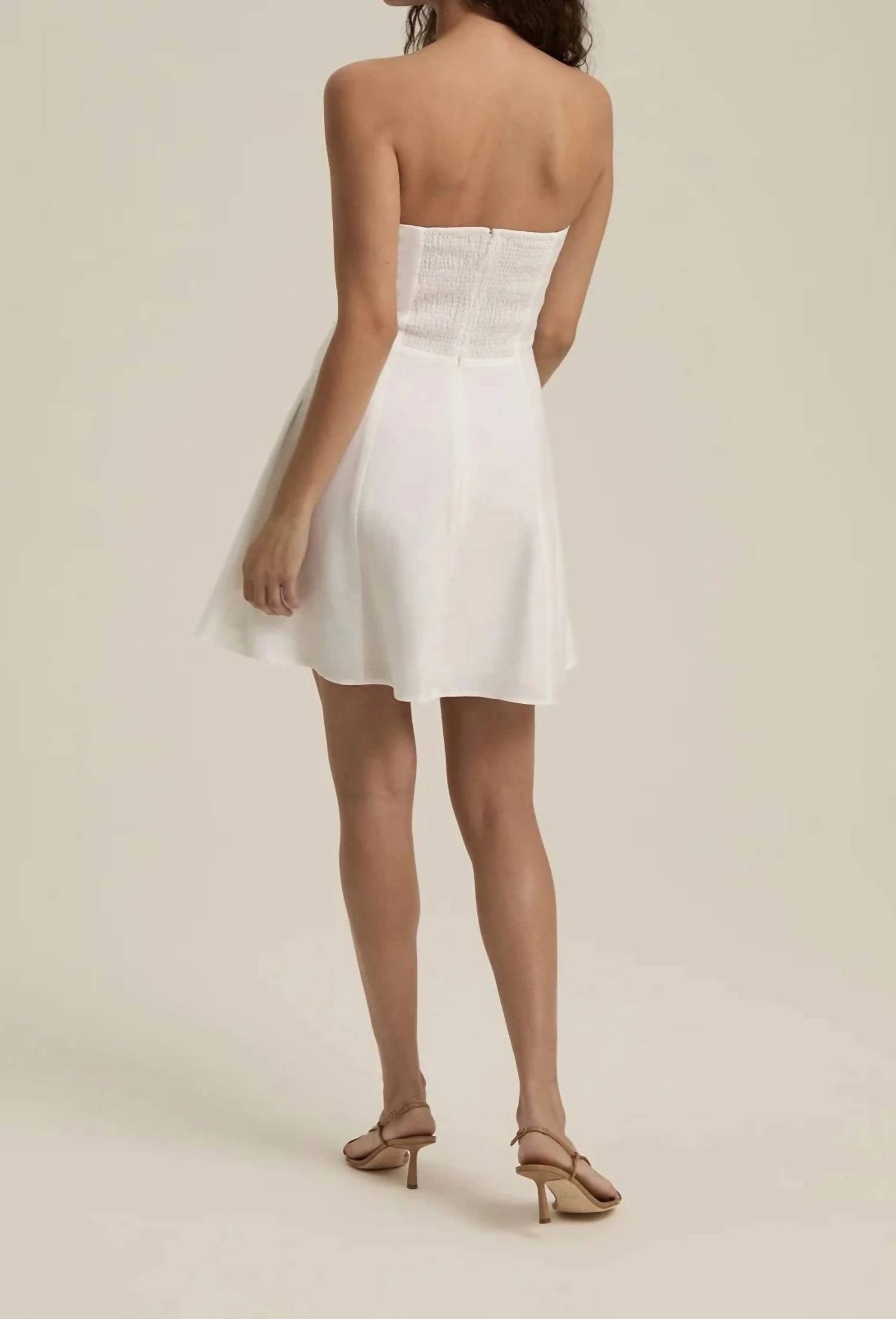 Favorite Daughter - Favorite Strapless Mini Linen Dress