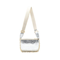 BC Handbags Women's Metallic Coated Canvas Bag in silver - women's bag
