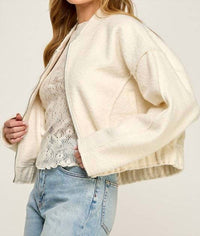 Miss Love - Soft Touch Textured Bomber Jacket