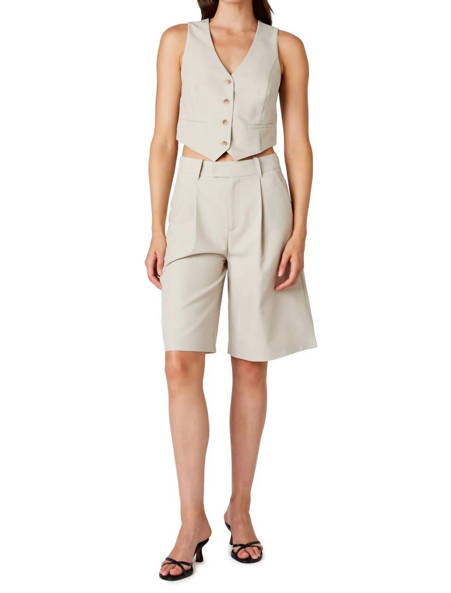 NIA Daisy Trouser Shorts in shell - women's shorts - view 4