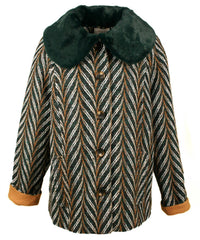 Skies Are Blue - Women's Chevron Tweed Coat