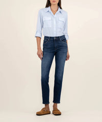KUT FROM THE KLOTH Reese High Rise Fab Ab Ankle Straight Jean in enchantment - women's jeans