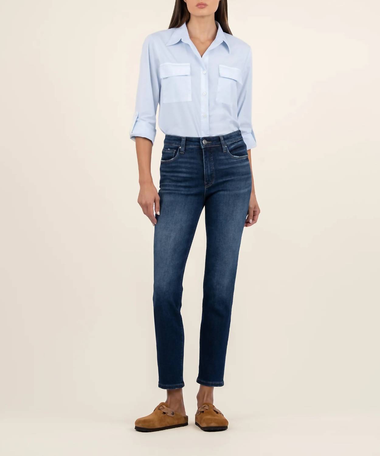 KUT FROM THE KLOTH Reese High Rise Fab Ab Ankle Straight Jean in enchantment - women's jeans