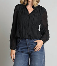 Lola & Sophie - Crinkle Georgette Victorian Top