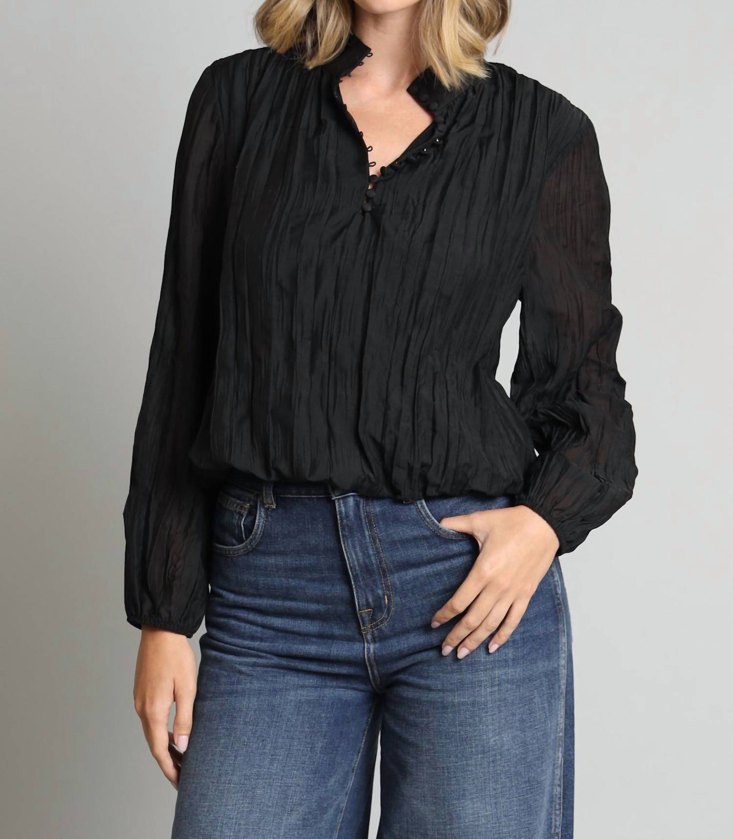 Lola & Sophie - Crinkle Georgette Victorian Top