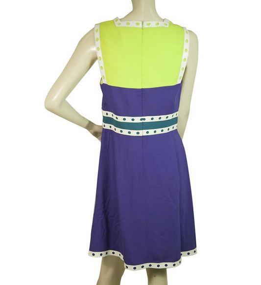 M Missoni - Mini Skater Dress with Leather Trim