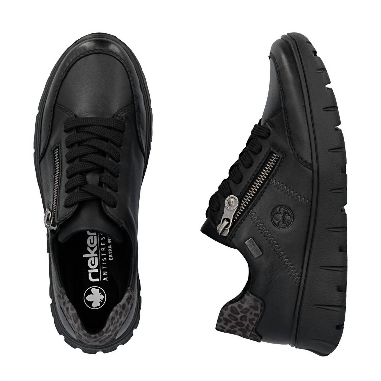 RIEKER Women's N1301 Lace Up Shoes in schwarz - women's sneaker - detail view