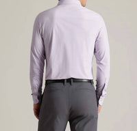 RHONE Slim Fit Commuter Shirt in lavender dusk - women's long sleeve top - detail view