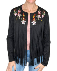 Vocal Apparel - Arden Suede Fringe Layering Jacket