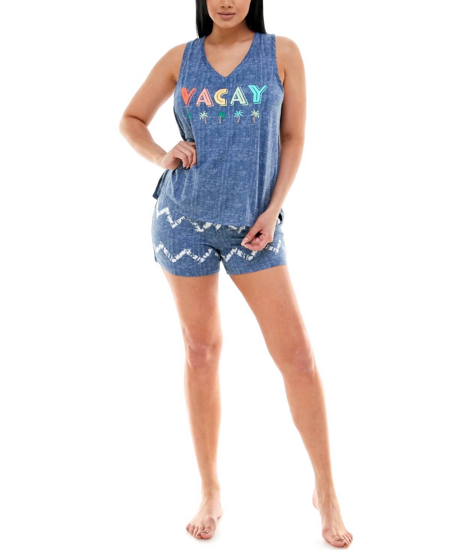 Roudelain - Printed Tank Top & Shorts Pajama Set
