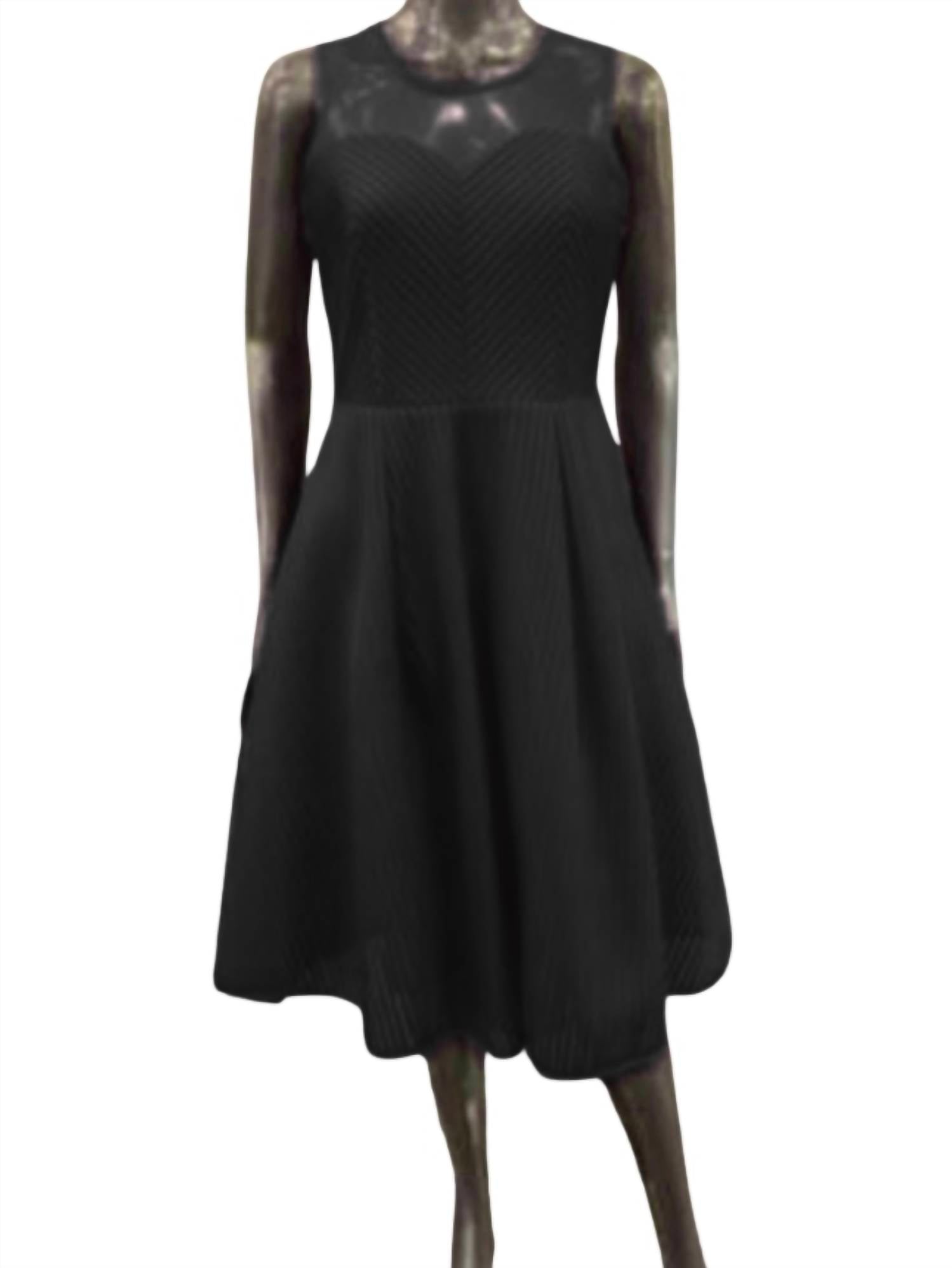 Gracia - womans stripe mesh cocktail dress