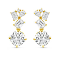 Diana M Jewels - Women's Emerald, Pear & Round Lab-Grown Diamond Stud Earrings (15.00 Ct) - Grand