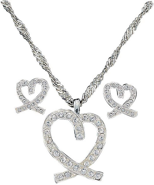 Montana Silversmiths - Women's A Caring Heart In Clear Rhinestones Jewelry Set