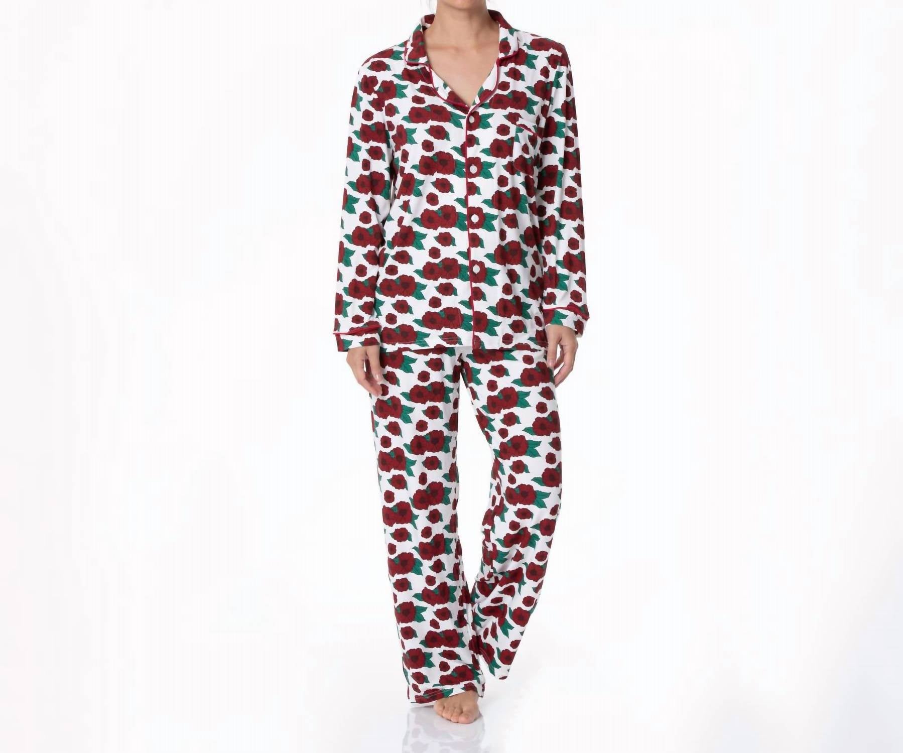 Kickee - Long Sleeve Collared Pajama Set