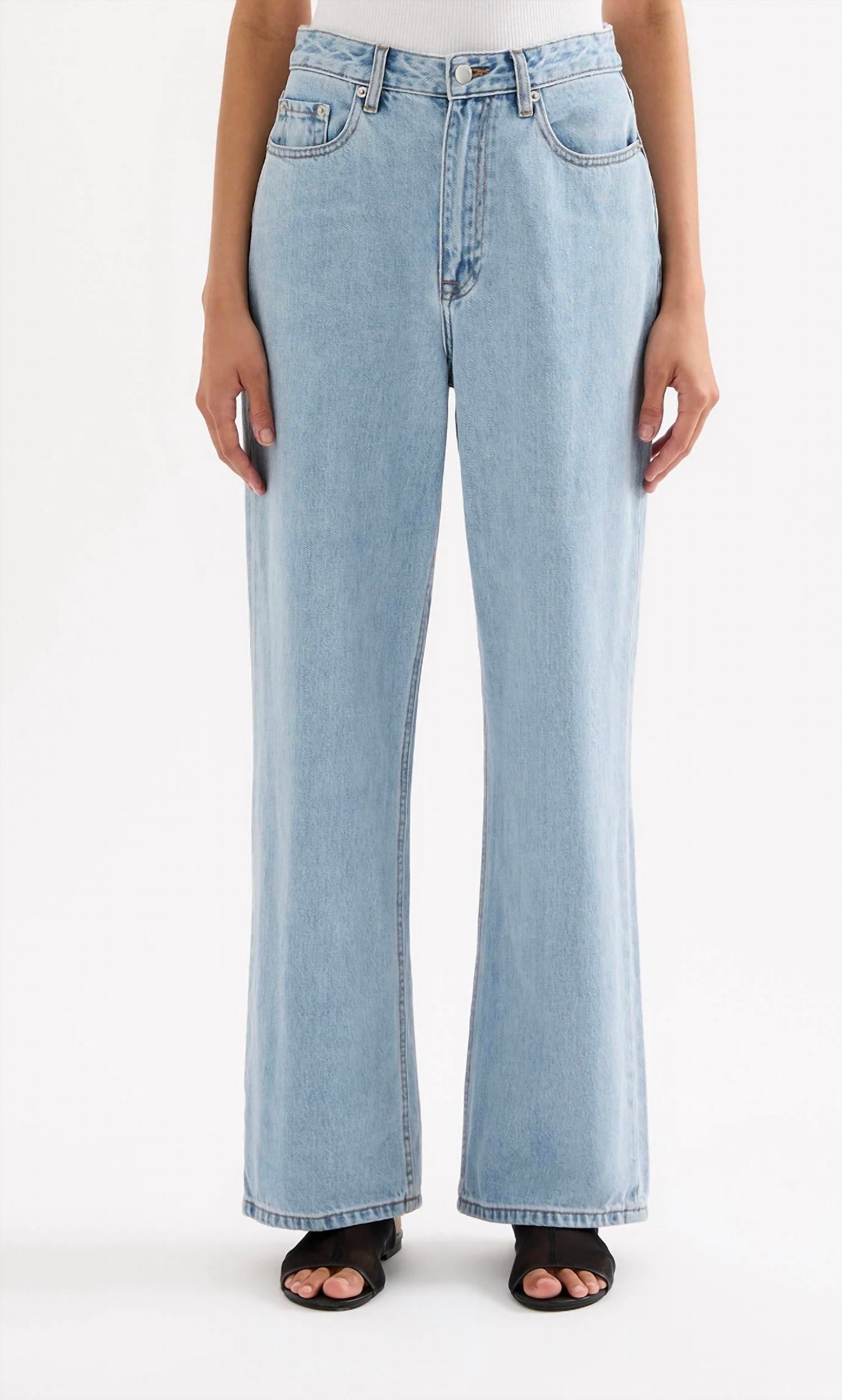 Nude Lucy Organic Relaxed Leg Jeans in 90s wash - women's jeans - detail view