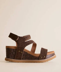 Very G - Women's Verde Trail Leopard Wedge Sandal