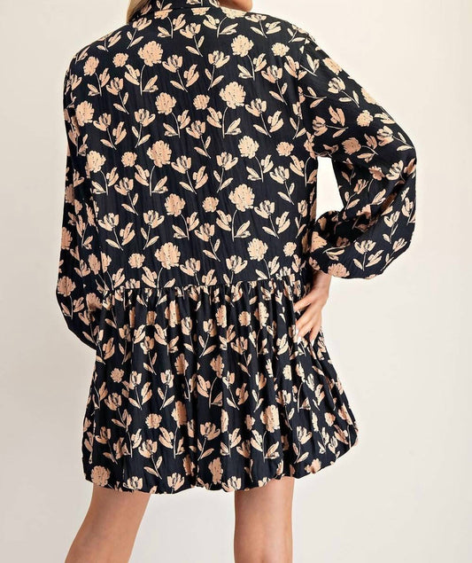 Ee:Some - Bubble Hem Floral Mini Dress