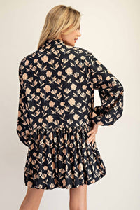 Ee:Some - Bubble Hem Floral Mini Dress