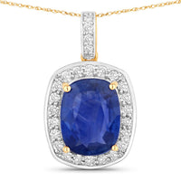 Diana M Jewels Women's Cushion Natural Sapphire Pendant Necklace (2.47 Ct) - Classic Plus in 18k yellow gold - women's jewelry