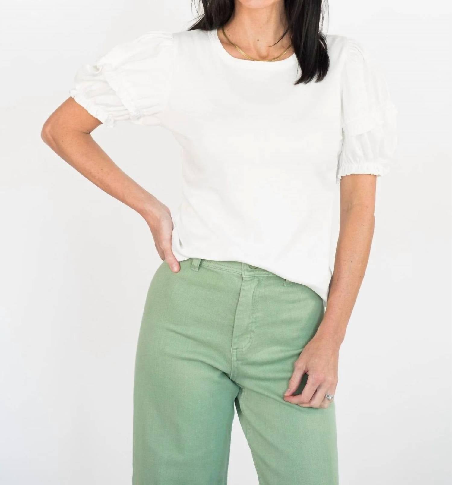Polagram - Lesly Short Ruffled Sleeves Top