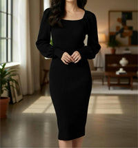 Tahari - Ribbed Knit Sweater Dress