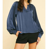 Pinch - V-neck Woven Blouse