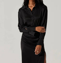 Astr - Satin Shirt Dress