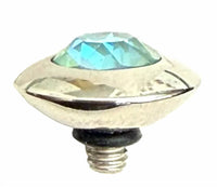 Qudo Women's Tondo 11mm Jewelry Topper in silky sage delight silver - women's jewelry