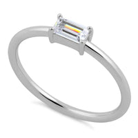 Starlette - Women's Diamond Emerald-cut Stackable Ring