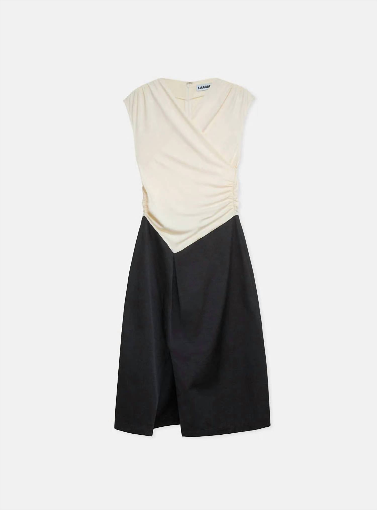 LAAGAM Selene Midi Dress in black ecru - women's dress - view 4