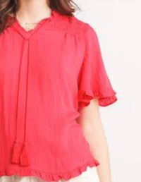 Papillon - Short Sleeve Ruffle Top