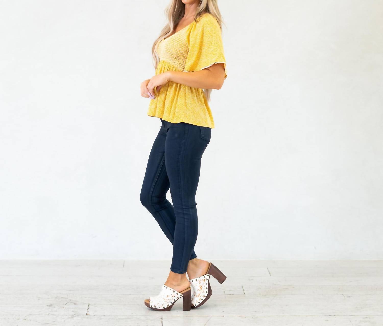 Hem & Thread - Ditsy Print Peplum Top