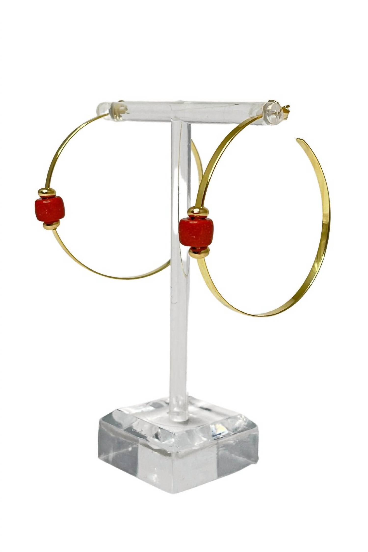 Lucky Star Jewels - Women's Caroline Gemstone Hoop Earrings