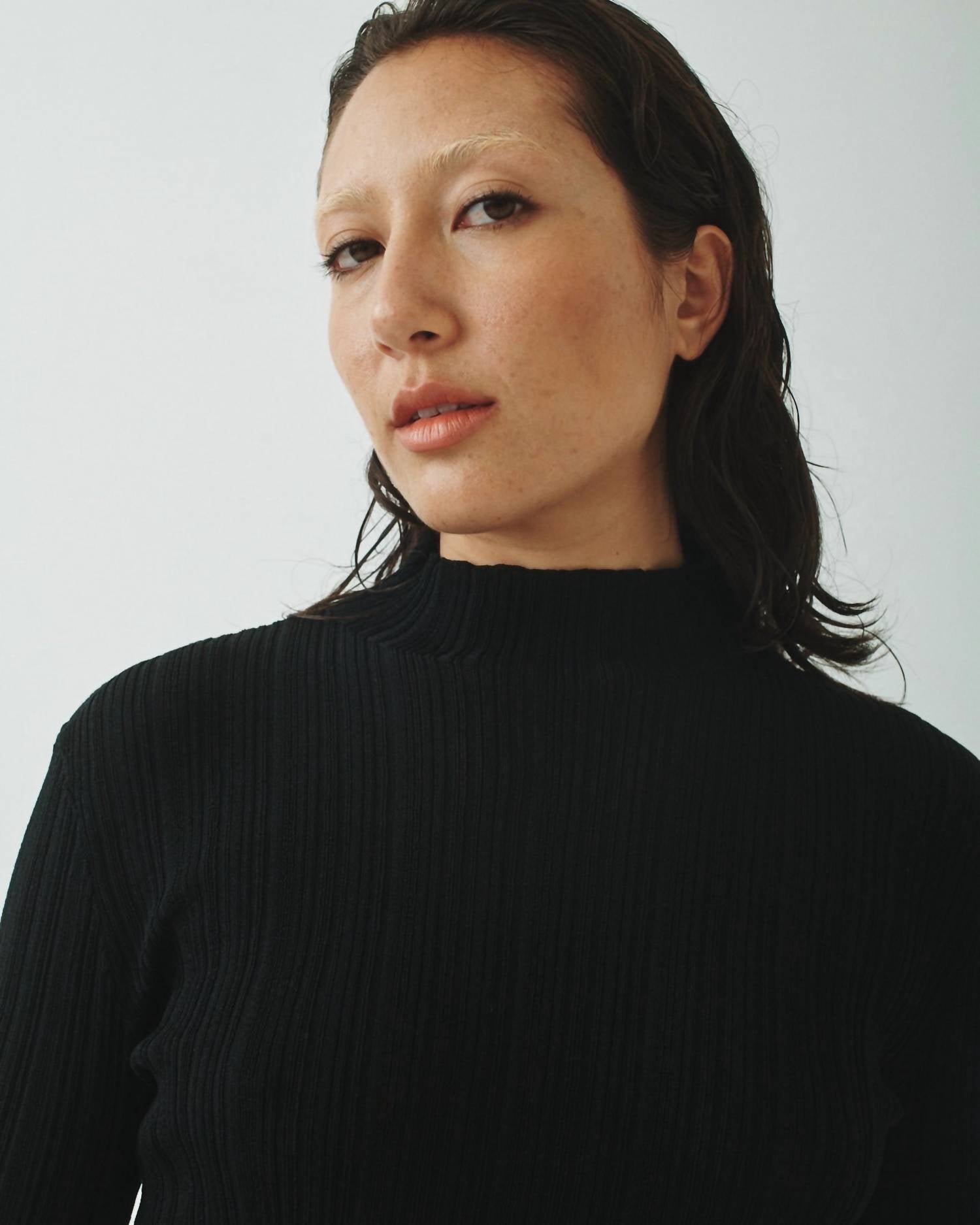 T.W.I.N. That’S What I Need - Pleated Mock Neck Sweater