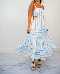 Rosa Clothing - Stripe Backless Sun Dress