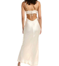 BARDOT Daring Satin Midi Dress in ivory - women's dress - detail view