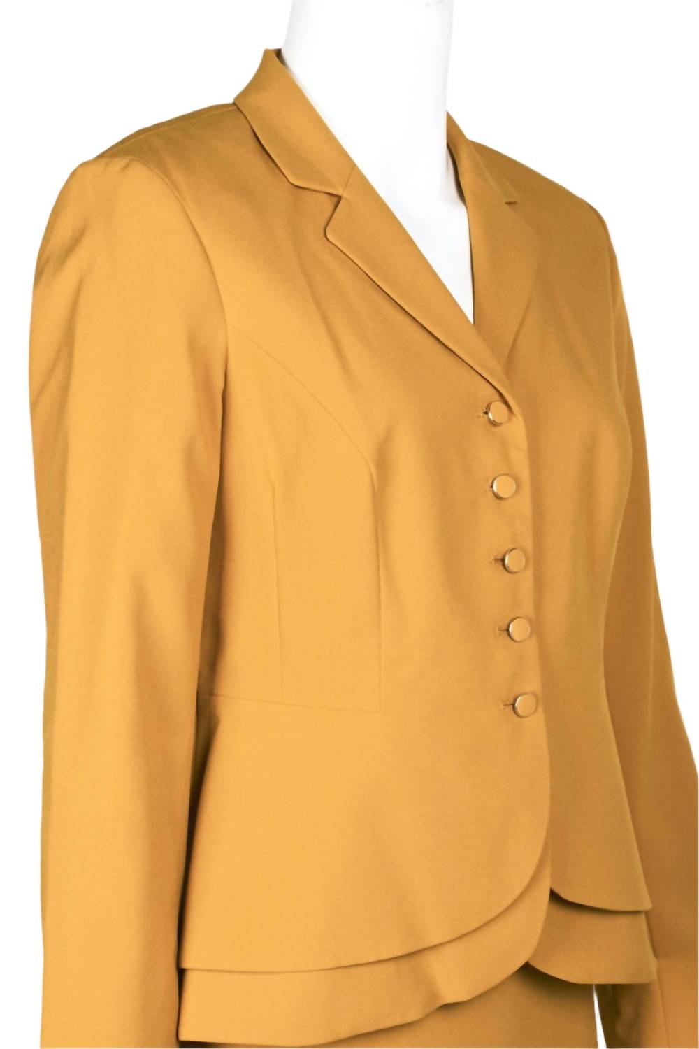 Emily... - Women's Notched Collar Tiered Hem Jacket & Slit Skirt Set