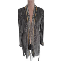 Pol - Embroidered Pleated Kimono Robe