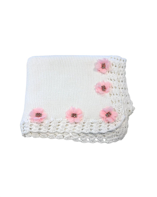 Gita - Girl's Blanket With Light Pink Stone/rhinestone