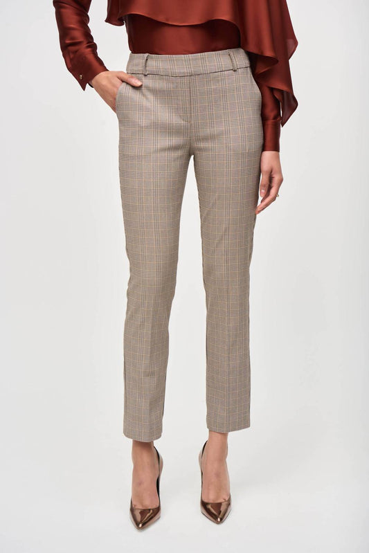 Joseph Ribkoff - Mid Rise Tartan Trousers