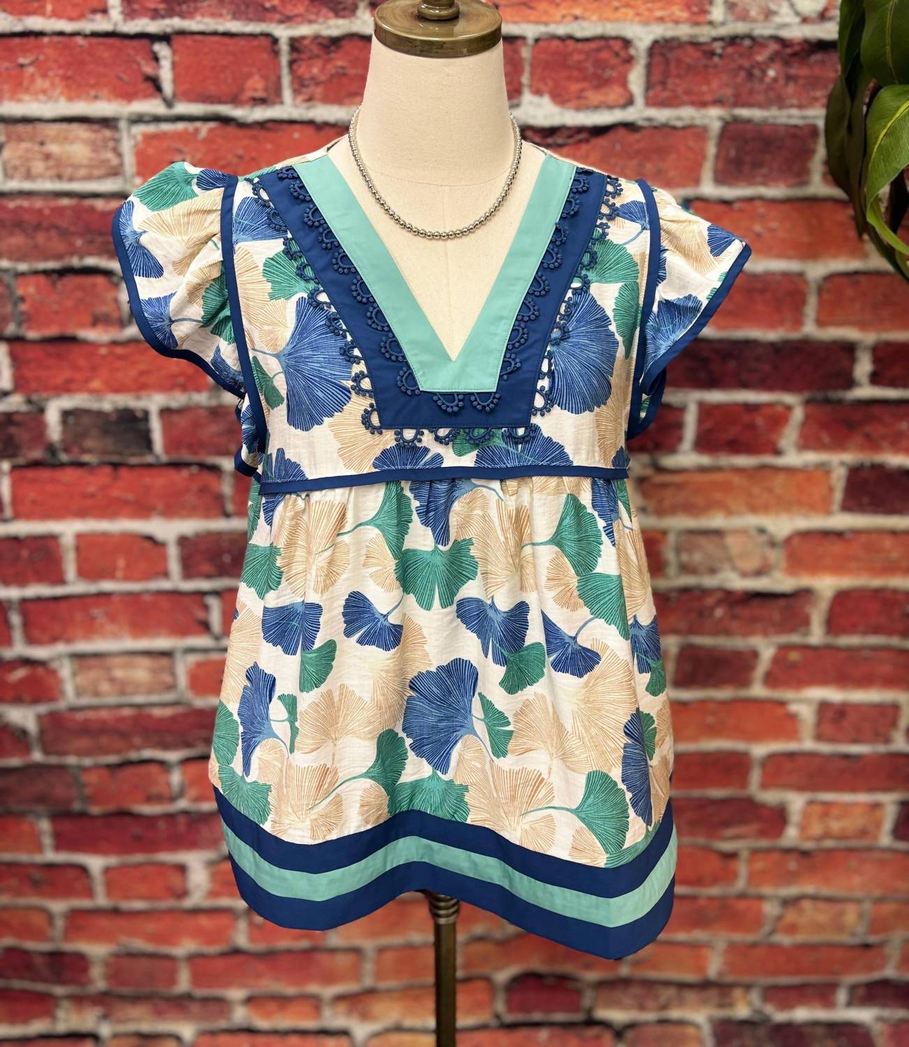 Jodifl - Coastal Bloom Flutter Sleeve Top