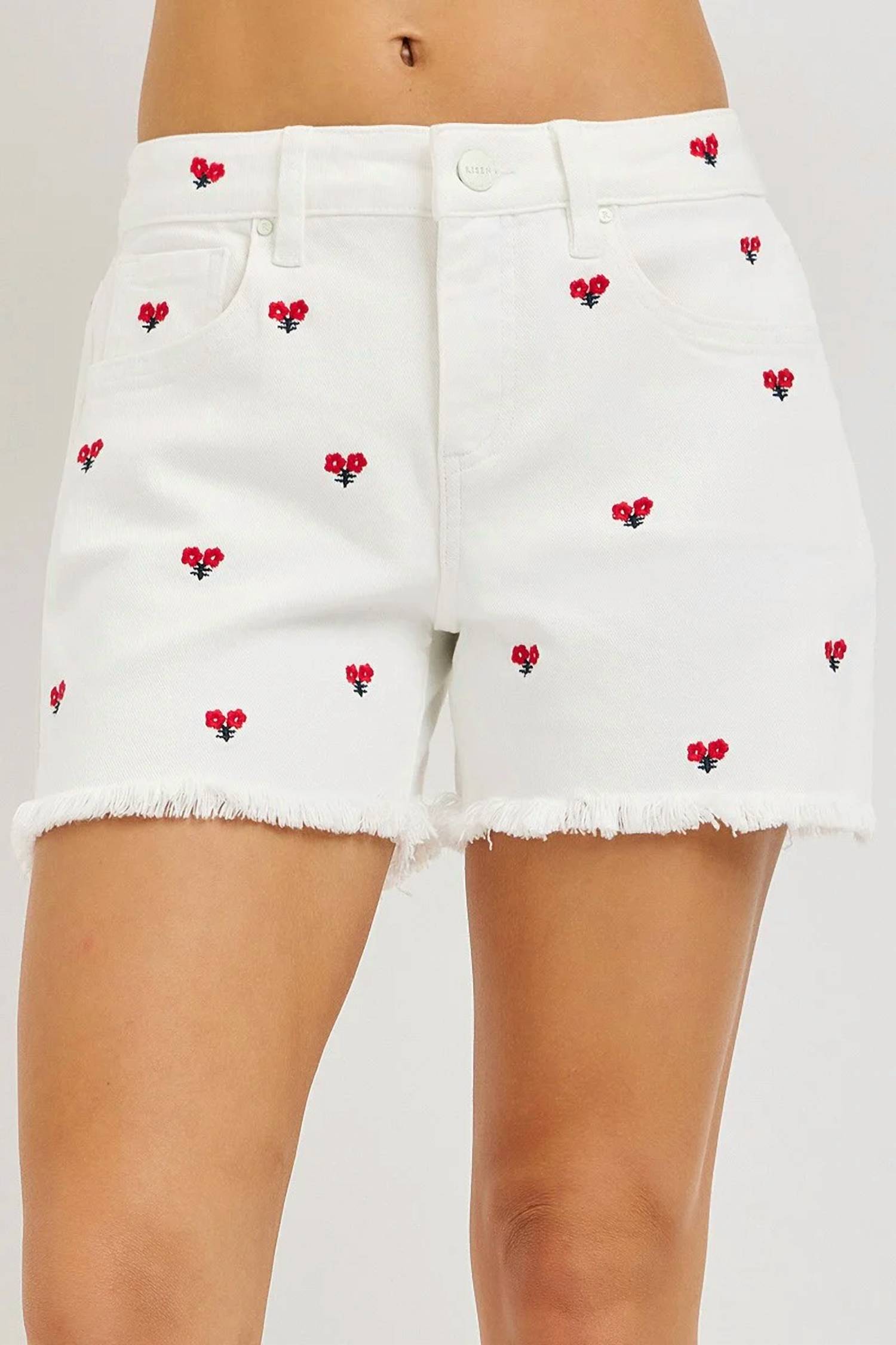 Risen - Pixie Embroidered Denim Shorts
