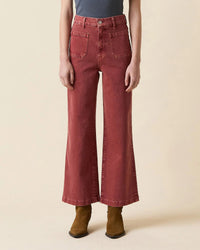 Le Jean Virginia Wide Leg Ankle Jeans in sandwashed spiced - women's pants - view 4