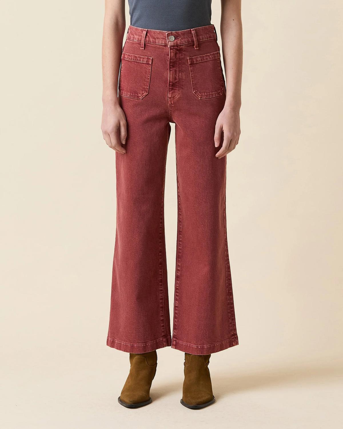 Le Jean Virginia Wide Leg Ankle Jeans in sandwashed spiced - women's pants - view 4