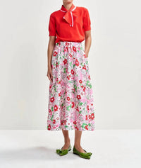 Essentiel Antwerp - Floral Jacquard Midi Skirt